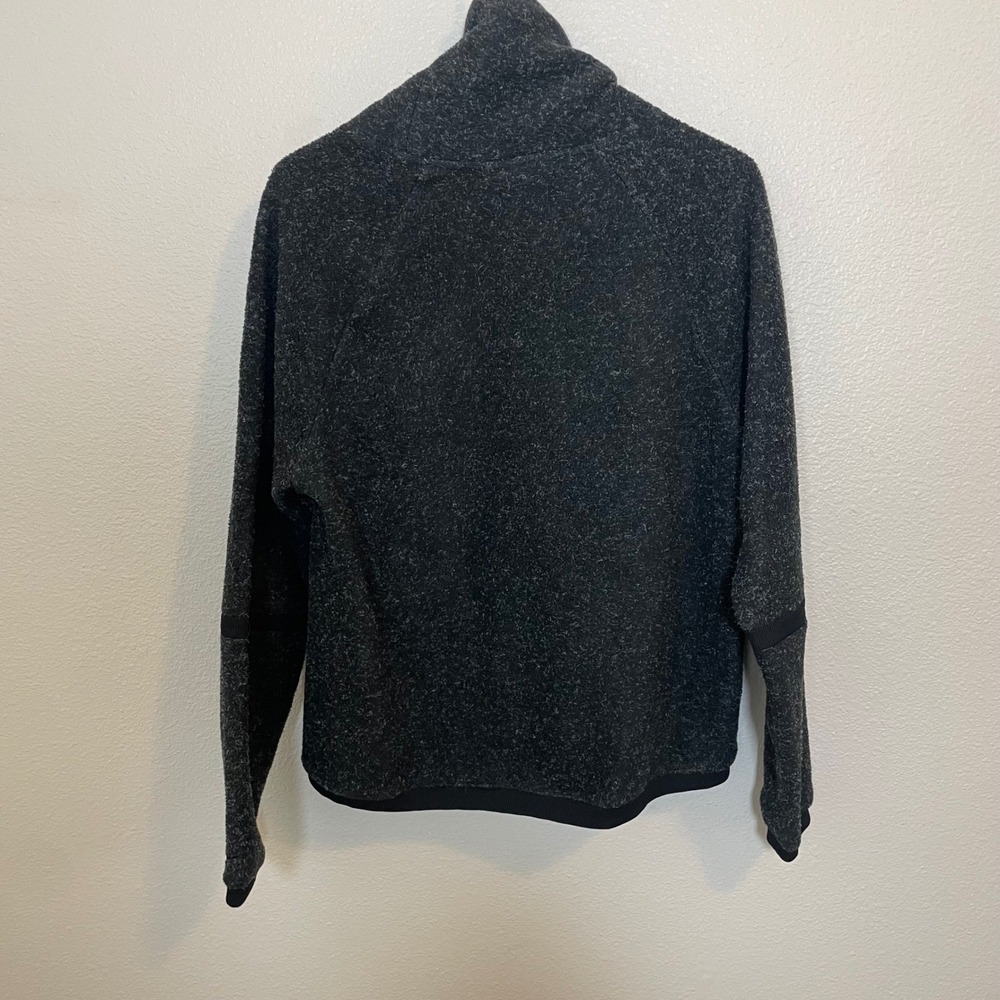 Nike Women's Size Small Black Speckled Fleece Mock Neck Pullover Sweatshirt - Picture 3 of 8